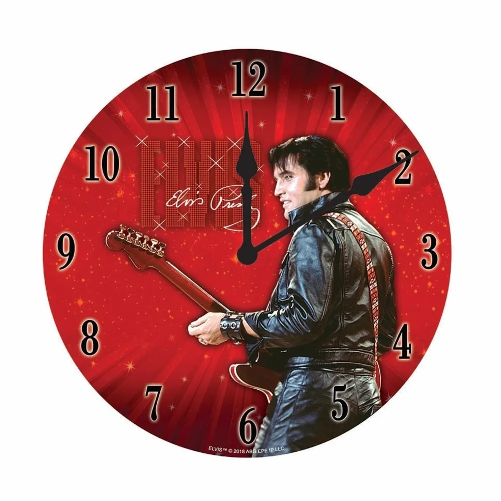 Elvis Presley Wall Clock red black 68 concert special